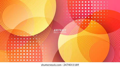3D geometric abstract background on bright space with circles effect decoration. Graphic design element with modern shape style. Dynamic colors concept for web, flyer, poster, card, or brochure cover