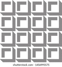 3D Geometric Abstract Frame Cube Shapes, Graphic Sunlight and Casting Diagonal Shadow, Box Building Architecture Square Modules, Straight and Diagonal Lines, Construction Bricks Structure 
