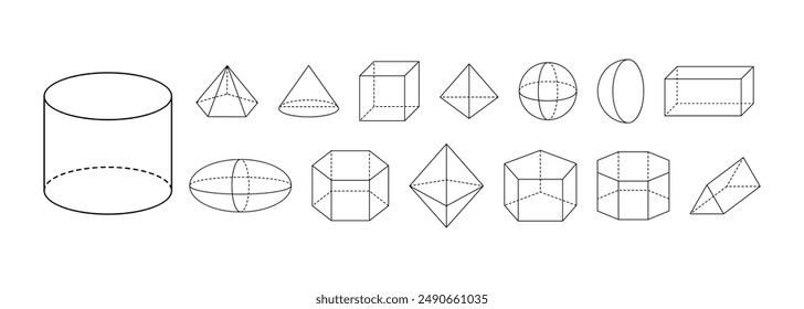 3d geométrica toda forma contorno conjunto de diseño de Vector aislado fondo