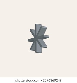 3D Geometric Asterisk Symbol Design