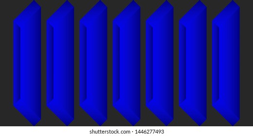 3D geometric background with dark blue rectangles for banners and placards