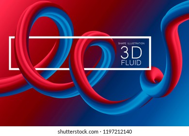 3d geometric background. Fluid shape illustration. Eps10 vector.