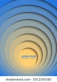 3D geometric background with paper cut round holes. vector design layout for presentation, flyer, poster, banner