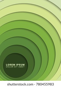 3D geometric background with paper cut round holes. vector design layout for presentation, flyer, poster, banner
