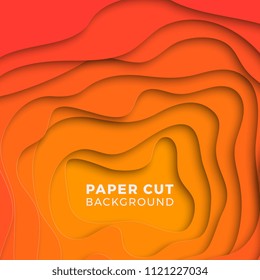 3D geometric background with realistic paper cut layers. vector design layout for presentations, flyers, posters, banners