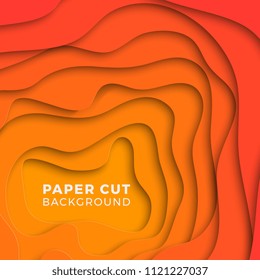 3D geometric background with realistic paper cut layers. vector design layout for presentations, flyers, posters, banners