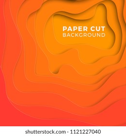 3D geometric background with realistic paper cut layers. vector design layout for presentations, flyers, posters, banners