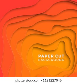 3D geometric background with realistic paper cut layers. vector design layout for presentations, flyers, posters, banners