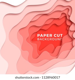3D geometric background with realistic paper cut layers. vector design layout for presentations, flyers, invitations, posters, banners