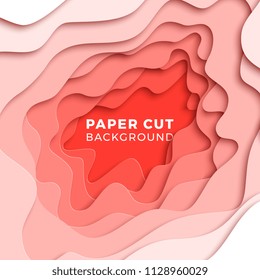 3D geometric background with realistic paper cut layers. vector design layout for presentations, flyers, invitations, posters, banners