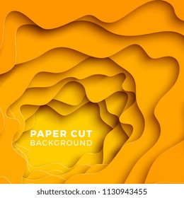 3D geometric background with realistic paper cut layers. vector design layout for presentations, flyers, invitations, posters, banners
