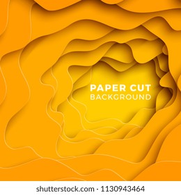 3D geometric background with realistic paper cut layers. vector design layout for presentations, flyers, invitations, posters, banners