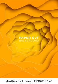 3D geometric background with realistic paper cut layers. vector design layout for presentations, flyers, invitations, posters, banners