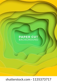 3D geometric background with realistic paper cut layers. vector design layout for presentations, flyers, invitations, posters, banners