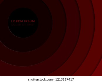 3D geometric background with realistic paper cut red layers. vector design layout for presentation, flyer, invitation, poster, banner