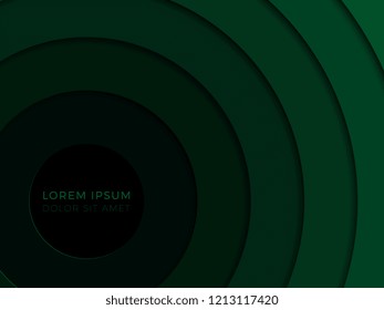 3D geometric background with realistic paper cut green layers. vector design layout for presentation, flyer, invitation, poster, banner