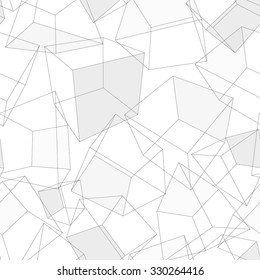 3D geometric background. Seamless pattern. Vector.