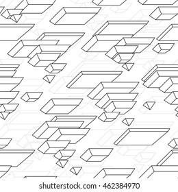 3D geometric background. Seamless pattern. Vector.