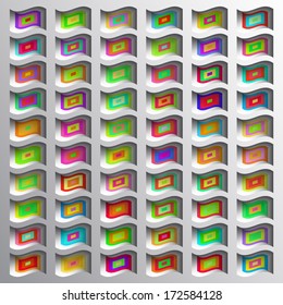 3d geometric background with shadows, paper look graphic.