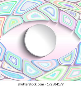 3d geometric background with shadows, paper look graphic. Place for text.