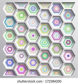 3d geometric background with shadows, paper look graphic.