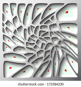 3d geometric background with shadows, paper look graphic.