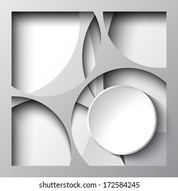 3d geometric background with shadows, paper look graphic. Place for text.