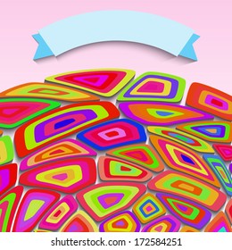 3d geometric background with shadows, paper look graphic. Place for text.