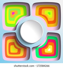 3d geometric background with shadows, paper look graphic. Place for text.