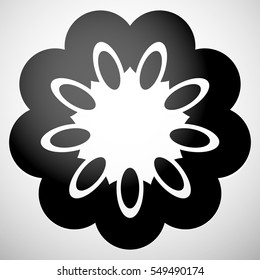 3d Geometric circular floral / flower motif