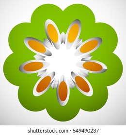 3d Geometric circular floral / flower motif
