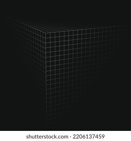 3d geometric cubic grid in technology style vector design 