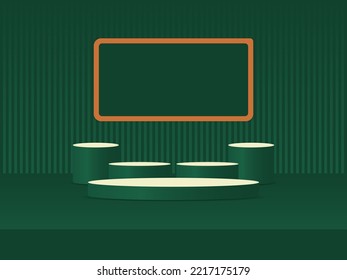 3d geometric display background abstract podium for product display simple empty space vector illustration