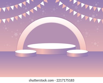3d geometric display background abstract podium for product display simple empty space vector illustration
