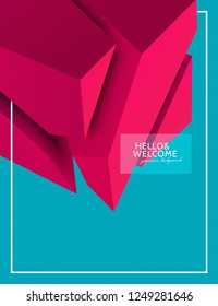 3D Geometric Divided Cube Background  