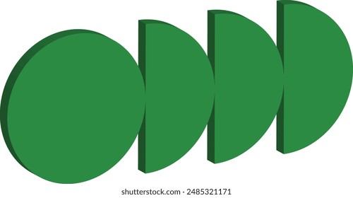 3d Geometric Element With Flat Design. Isolated on White Background.
