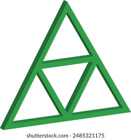 3d Geometric Element With Flat Design. Isolated on White Background.