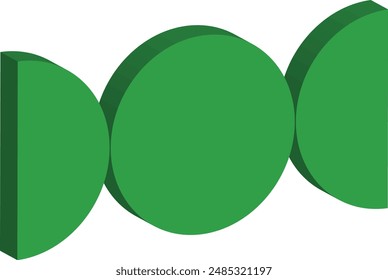 3d Geometric Element With Flat Design. Isolated on White Background.