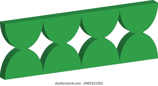 Elemento Geométrico 3d Con Diseño Plano. Aislado sobre fondo blanco.
