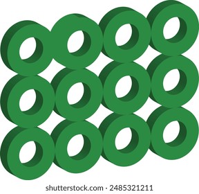 Elemento Geométrico 3d Con Diseño Plano. Aislado sobre fondo blanco.