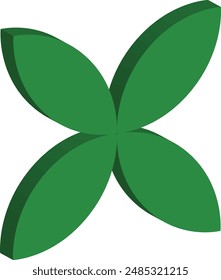 3d Geometric Element With Flat Design. Isolated on White Background.