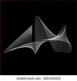 3d geometric figure from small lines on a dark background