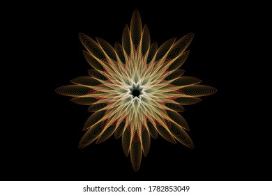 3.ª forma de flor geométrica sobre fondo negro