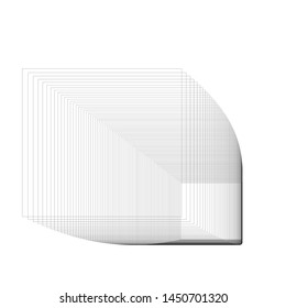 3D geometric futuristic design element black isolated on white modern perspective urban concept rectangle sketch vector drawing 