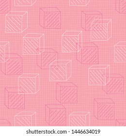 3D geometric illustrations background. Seamless pattern. Vector.