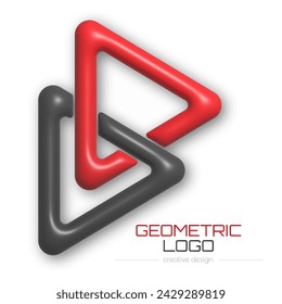 3d geometric logo. A template for a brand, sticker, sticker, or pictogram. Social network icon, identifier, corporate design idea