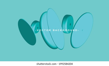 Elementos de formas minimalistas geométricas 3D para diseño fondo vectorial de colores pastel aislados - Ilustración 3d diseño gráfico de representación y espacio de copia de texto en círculo blanco