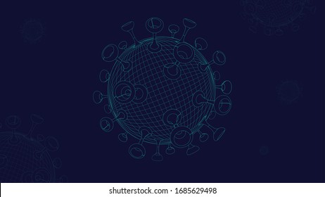 3D Geometric Model of Deadly Corona Virus Pandemic, Quarantine and global recession Coronavirus outbreak effects on world economic