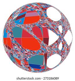 3D Geometric Organic Marble Ball Shape Vector 46