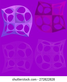 3D Geometric Organic Wireframe Shape Vector 45